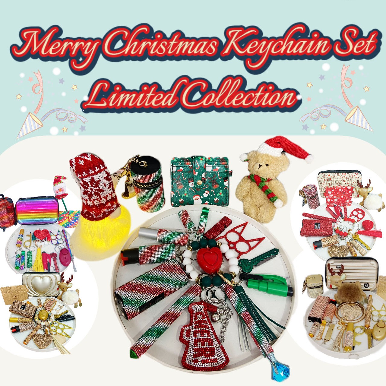 Christmas Limited Colltection - Exquisite Keychain Set - Premium self defense keychain set for women's personal safety. Features Keychain attachment and Durable construction.