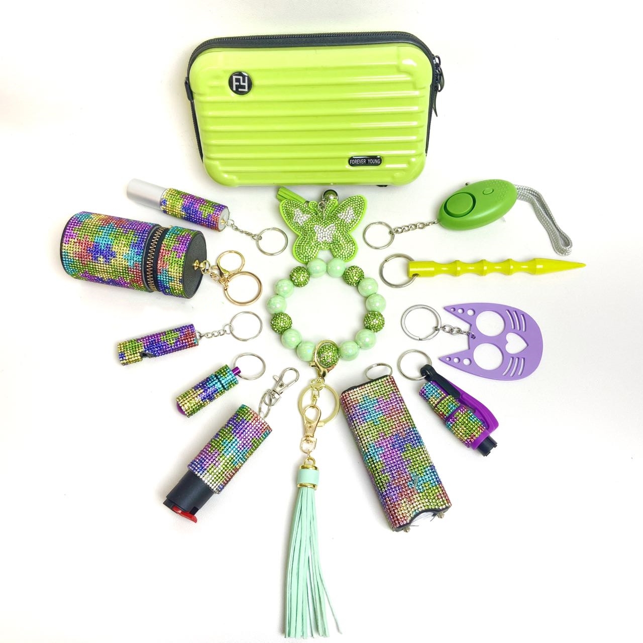 Colorful Puzzle Safety Keychain - Premium self defense keychain set for women's personal safety. Features Keychain attachment and Durable construction.