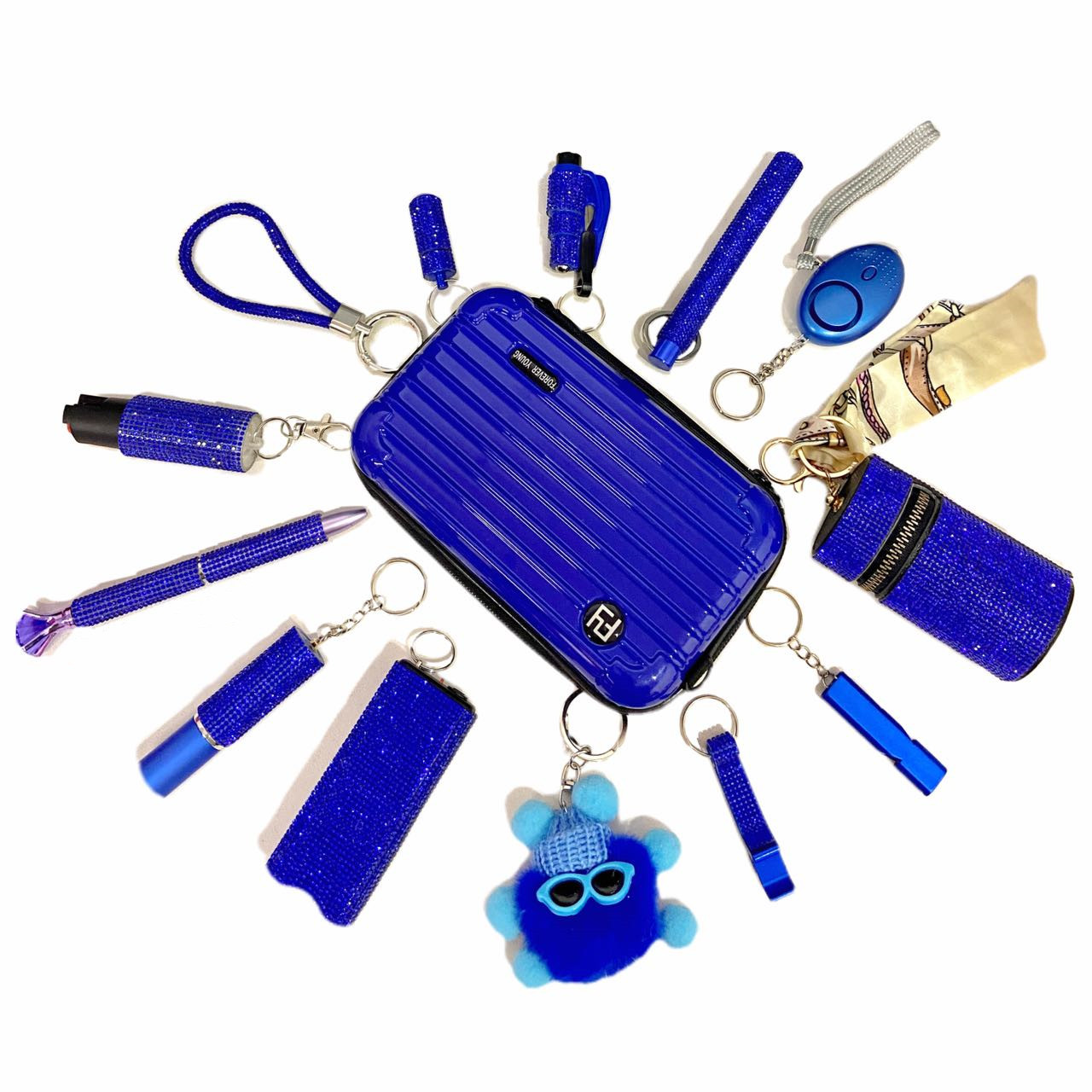 Dark Blue Safety Keychain  -1201 - Premium self defense keychain set for women's personal safety. Features Keychain attachment and Durable construction.