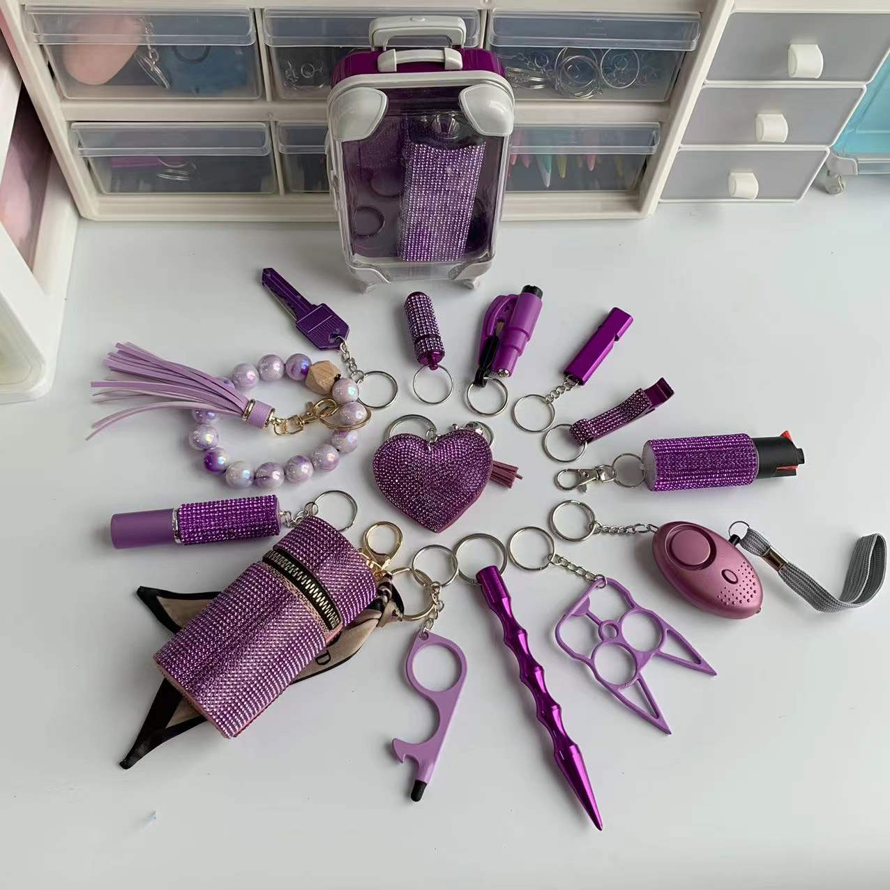 Finger Tiger Bottle Opener Key Chain Suit - Premium self defense keychain set for women's personal safety. Features Keychain attachment and Durable construction.