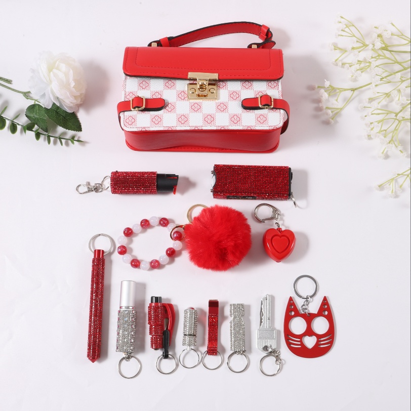 Fix Keychain Set - Red And Silver Set - Premium self defense keychain set for women's personal safety. Features Keychain attachment and Durable construction.