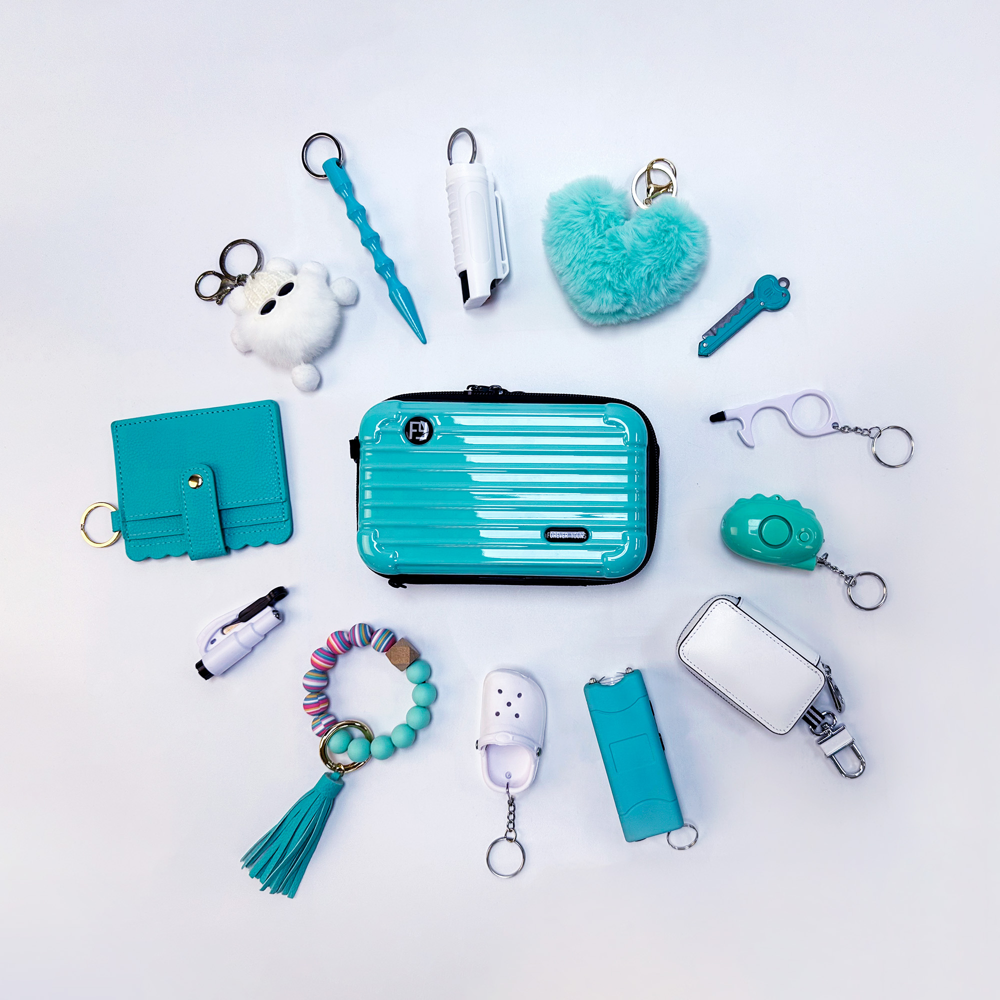 Fix Keychain Set - Teal - Premium self defense keychain set for women's personal safety. Features Keychain attachment and Durable construction.