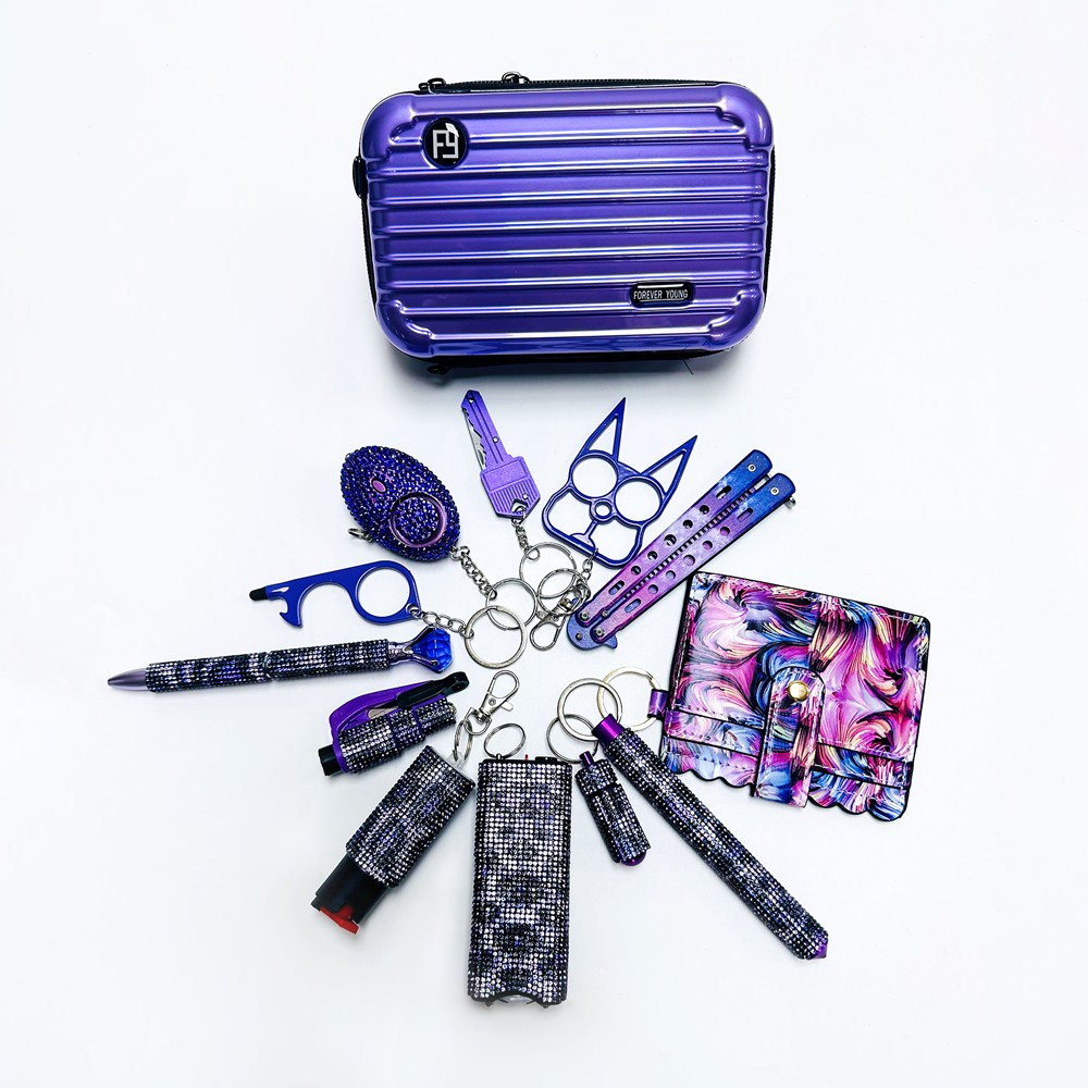 Fix Keychain Set Purple Leopard - Premium self defense keychain set for women's personal safety. Features Keychain attachment and Durable construction.