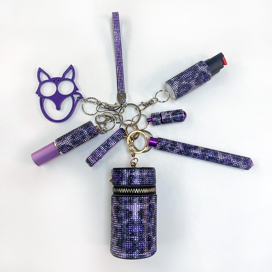 Fix Small Keychain Set - Purple Leopard - Premium self defense keychain set for women's personal safety. Features Keychain attachment and Durable construction.