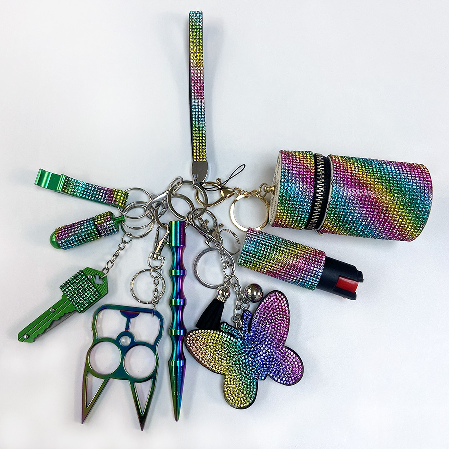 Fix Small Keychain Set - Rainbow - Premium self defense keychain set for women's personal safety. Features Keychain attachment and Durable construction.