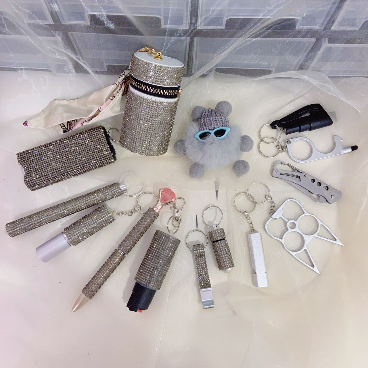 Gray Tom Self Defense Keychain Set - Premium self defense keychain set for women's personal safety. Features Keychain attachment and Durable construction.