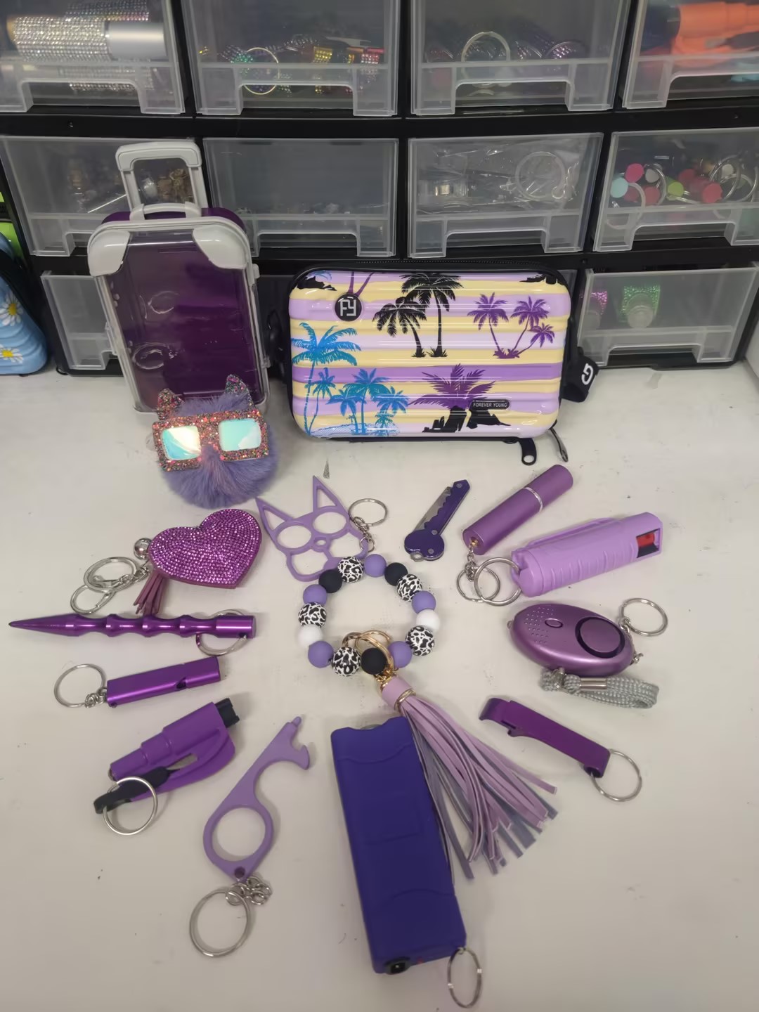 Hawaii Style Set - Premium self defense keychain set for women's personal safety. Features Keychain attachment and Durable construction.