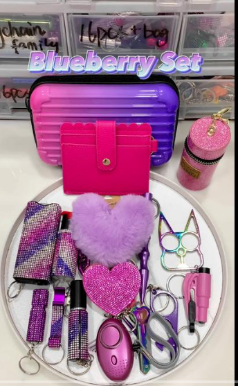 New Video Set - Premium self defense keychain set for women's personal safety. Features Keychain attachment and Durable construction.