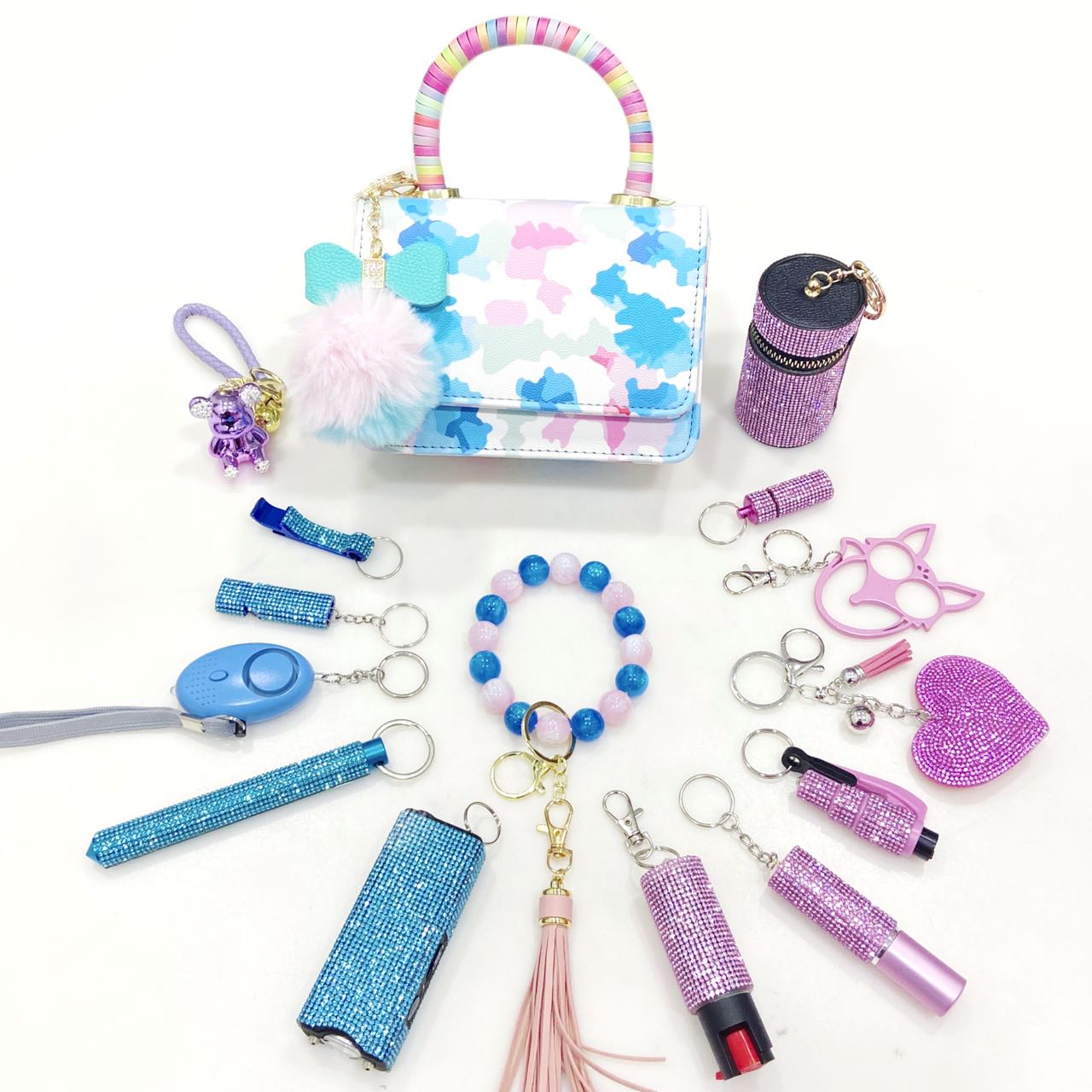 Pink And Blue Safety Keychain Set - Premium self defense keychain set for women's personal safety. Features Keychain attachment and Durable construction.