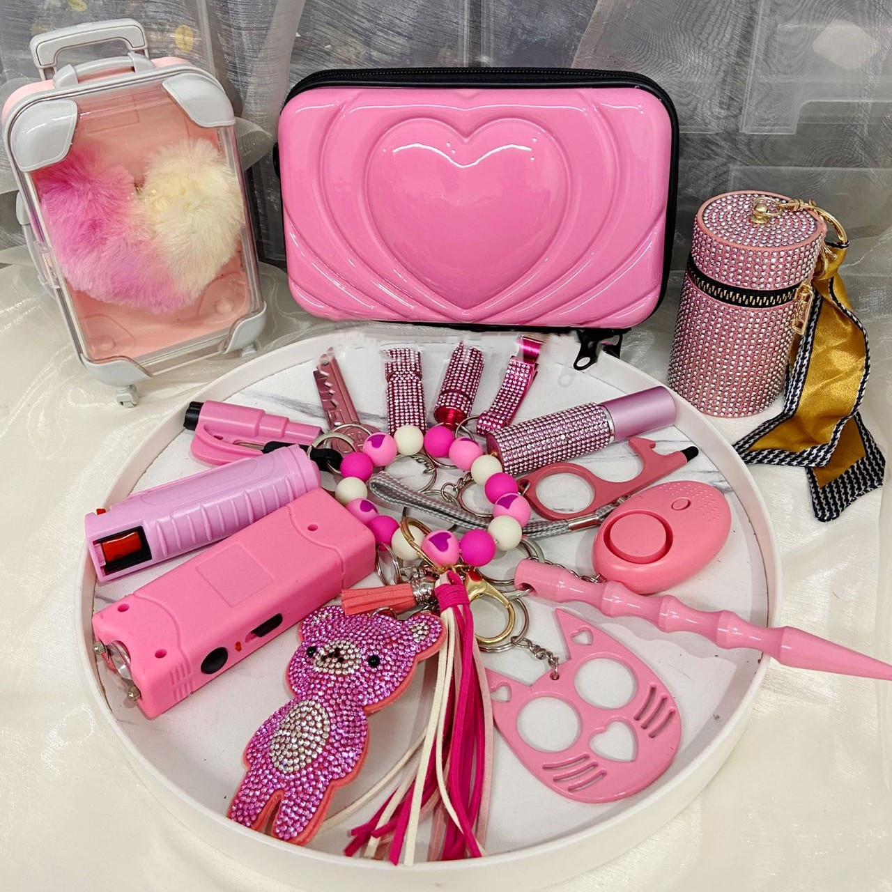 Self Defense Keychain -Love Bear Set - Premium self defense keychain set for women's personal safety. Features Keychain attachment and Durable construction.