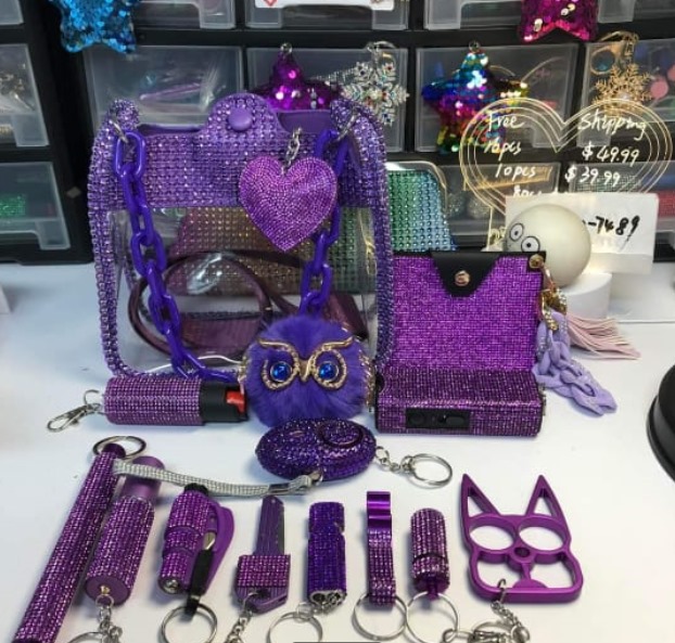 Vanilla Purple Set - Premium self defense keychain set for women's personal safety. Features Keychain attachment and Durable construction.